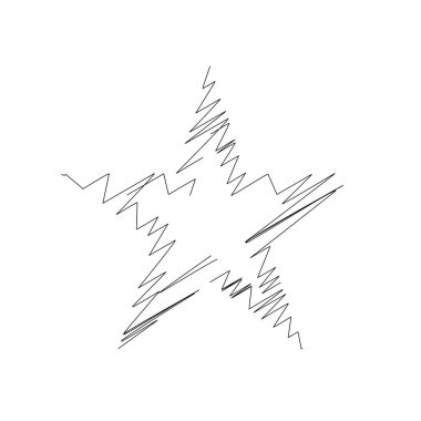 Çizilmiş, eskiz yıldızı. Çizgi çizen yıldız ögesi