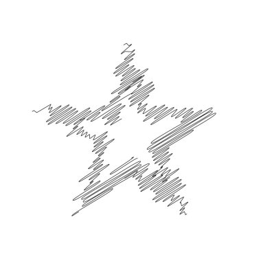 Çizilmiş, eskiz yıldızı. Çizgi çizen yıldız ögesi