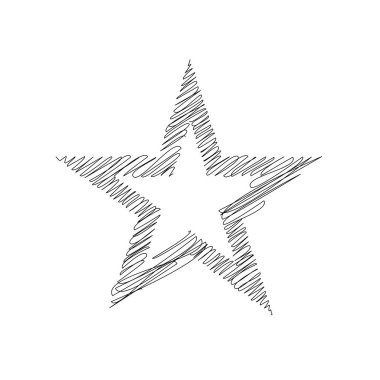 Çizilmiş, eskiz yıldızı. Çizgi çizen yıldız ögesi