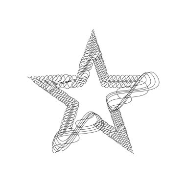 Çizilmiş, eskiz yıldızı. Çizgi çizen yıldız ögesi
