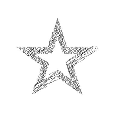 Çizilmiş, eskiz yıldızı. Çizgi çizen yıldız ögesi