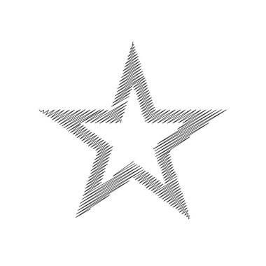 Çizilmiş, eskiz yıldızı. Çizgi çizen yıldız ögesi