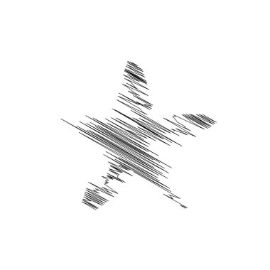 Çizilmiş, eskiz yıldızı. Çizgi çizen yıldız ögesi