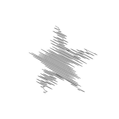 Çizilmiş, eskiz yıldızı. Çizgi çizen yıldız ögesi