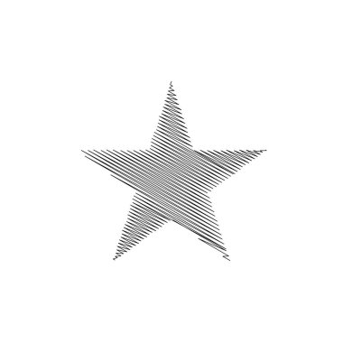 Çizilmiş, eskiz yıldızı. Çizgi çizen yıldız ögesi