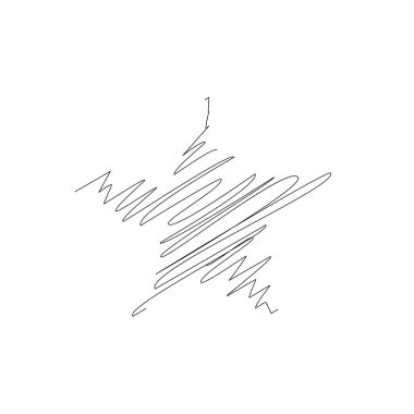 Çizilmiş, eskiz yıldızı. Çizgi çizen yıldız ögesi