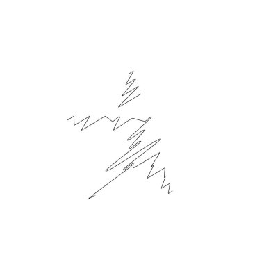 Çizilmiş, eskiz yıldızı. Çizgi çizen yıldız ögesi