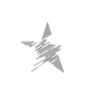 Çizilmiş, eskiz yıldızı. Çizgi çizen yıldız ögesi