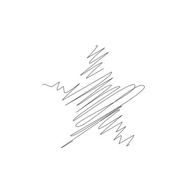 Çizilmiş, eskiz yıldızı. Çizgi çizen yıldız ögesi