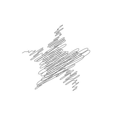 Çizilmiş, eskiz yıldızı. Çizgi çizen yıldız ögesi