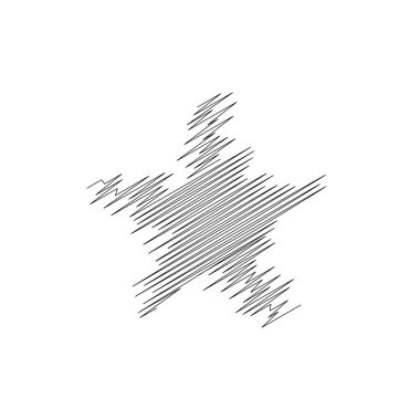 Çizilmiş, eskiz yıldızı. Çizgi çizen yıldız ögesi