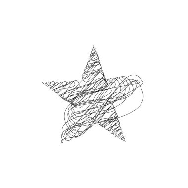 Çizilmiş, eskiz yıldızı. Çizgi çizen yıldız ögesi