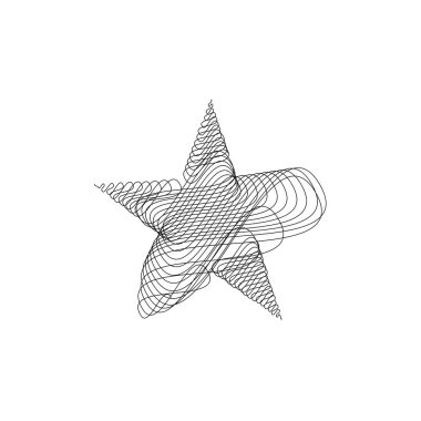 Çizilmiş, eskiz yıldızı. Çizgi çizen yıldız ögesi