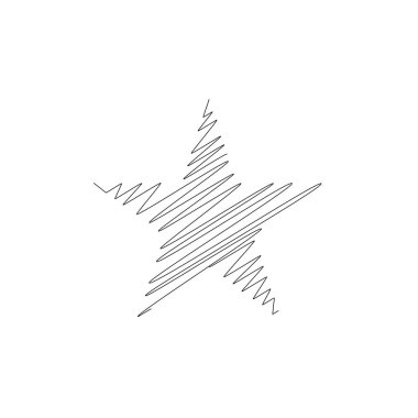 Çizilmiş, eskiz yıldızı. Çizgi çizen yıldız ögesi