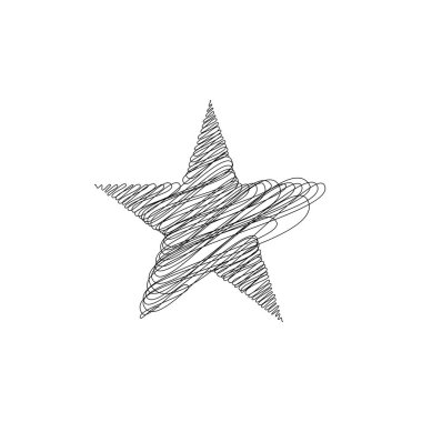 Çizilmiş, eskiz yıldızı. Çizgi çizen yıldız ögesi