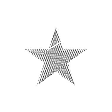 Çizilmiş, eskiz yıldızı. Çizgi çizen yıldız ögesi