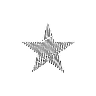 Çizilmiş, eskiz yıldızı. Çizgi çizen yıldız ögesi