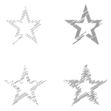 Çizilmiş, eskiz yıldızı. Çizgi çizen yıldız ögesi