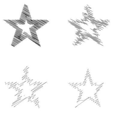 Çizilmiş, eskiz yıldızı. Çizgi çizen yıldız ögesi