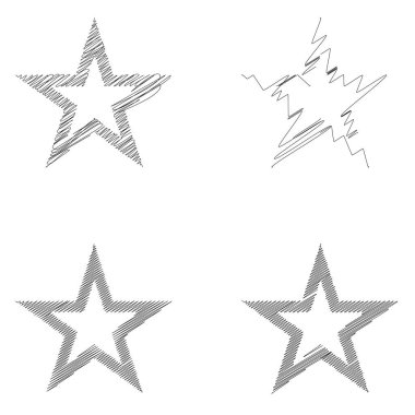 Çizilmiş, eskiz yıldızı. Çizgi çizen yıldız ögesi
