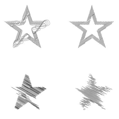 Çizilmiş, eskiz yıldızı. Çizgi çizen yıldız ögesi
