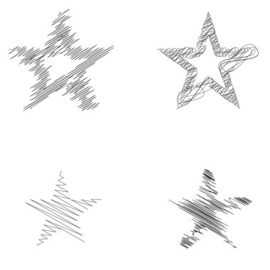 Çizilmiş, eskiz yıldızı. Çizgi çizen yıldız ögesi