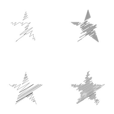 Çizilmiş, eskiz yıldızı. Çizgi çizen yıldız ögesi