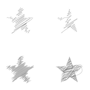 Çizilmiş, eskiz yıldızı. Çizgi çizen yıldız ögesi