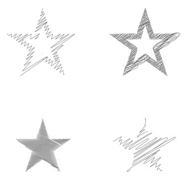 Çizilmiş, eskiz yıldızı. Çizgi çizen yıldız ögesi