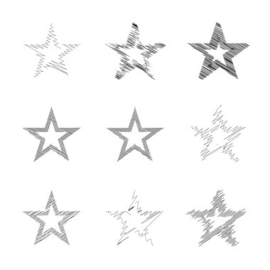 Çizilmiş, eskiz yıldızı. Çizgi çizen yıldız ögesi