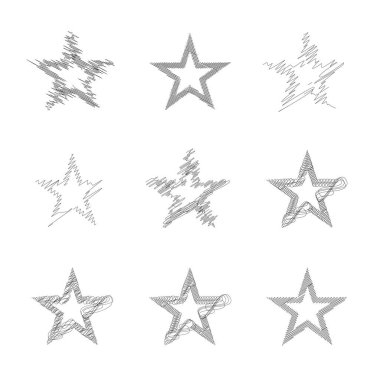 Çizilmiş, eskiz yıldızı. Çizgi çizen yıldız ögesi