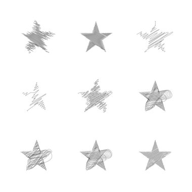 Çizilmiş, eskiz yıldızı. Çizgi çizen yıldız ögesi
