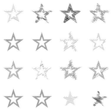 Çizilmiş, eskiz yıldızı. Çizgi çizen yıldız ögesi