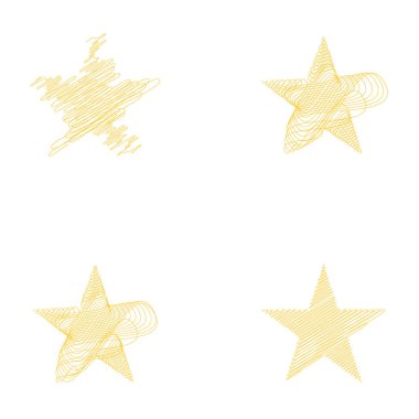 Çizilmiş, eskiz yıldızı. Çizgi çizen yıldız ögesi