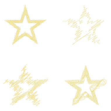 Çizilmiş, eskiz yıldızı. Çizgi çizen yıldız ögesi