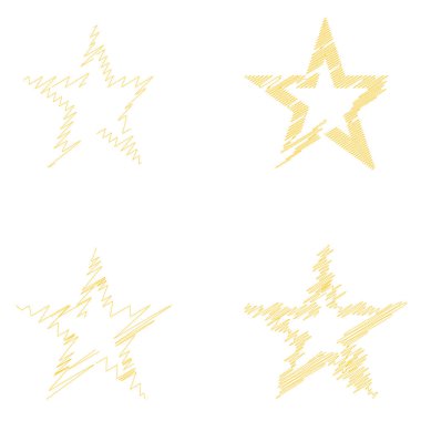 Çizilmiş, eskiz yıldızı. Çizgi çizen yıldız ögesi