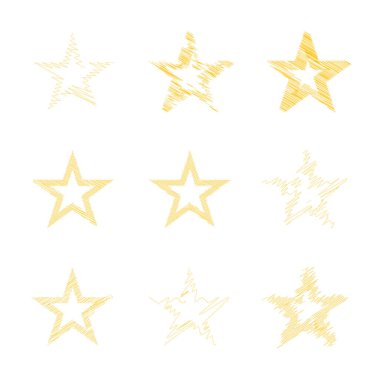 Çizilmiş, eskiz yıldızı. Çizgi çizen yıldız ögesi