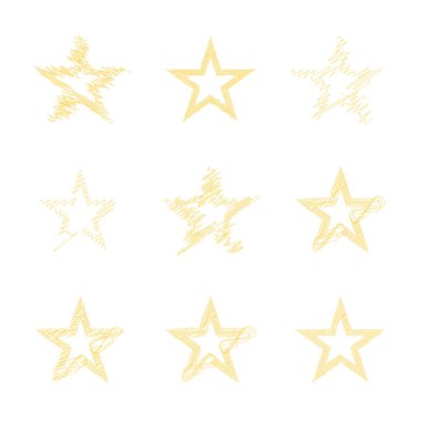 Çizilmiş, eskiz yıldızı. Çizgi çizen yıldız ögesi