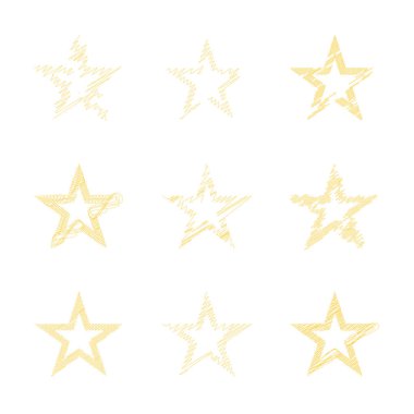 Çizilmiş, eskiz yıldızı. Çizgi çizen yıldız ögesi