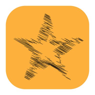 Çizilmiş, eskiz yıldızı. Çizgi çizen yıldız ögesi