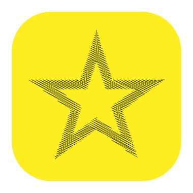 Çizilmiş, eskiz yıldızı. Çizgi çizen yıldız ögesi