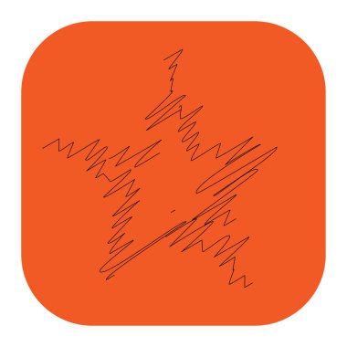 Çizilmiş, eskiz yıldızı. Çizgi çizen yıldız ögesi