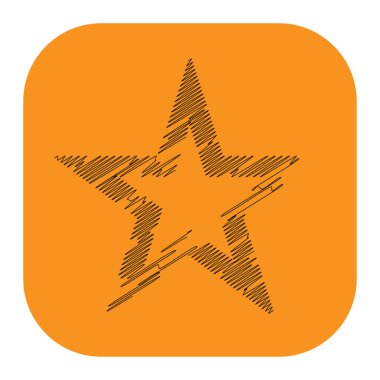 Çizilmiş, eskiz yıldızı. Çizgi çizen yıldız ögesi