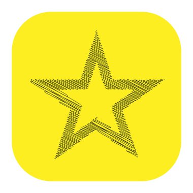 Çizilmiş, eskiz yıldızı. Çizgi çizen yıldız ögesi