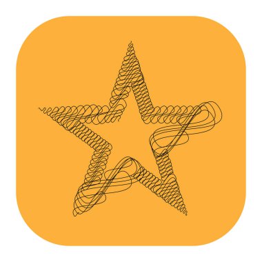 Çizilmiş, eskiz yıldızı. Çizgi çizen yıldız ögesi