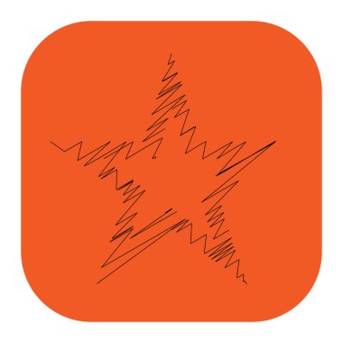 Çizilmiş, eskiz yıldızı. Çizgi çizen yıldız ögesi