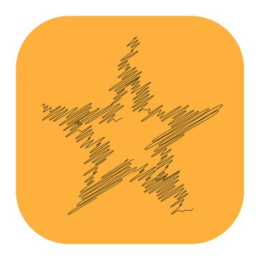 Çizilmiş, eskiz yıldızı. Çizgi çizen yıldız ögesi