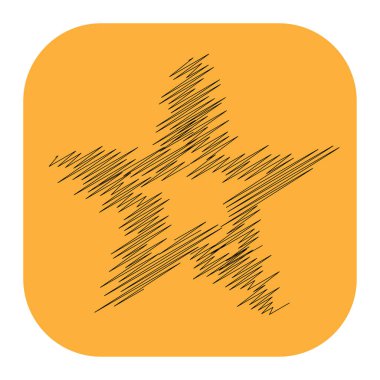 Çizilmiş, eskiz yıldızı. Çizgi çizen yıldız ögesi