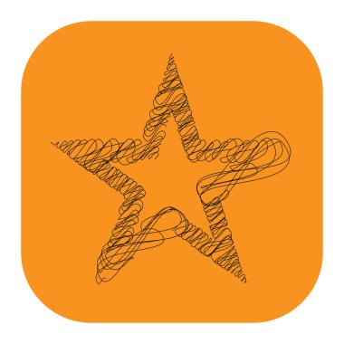 Çizilmiş, eskiz yıldızı. Çizgi çizen yıldız ögesi