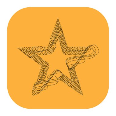 Çizilmiş, eskiz yıldızı. Çizgi çizen yıldız ögesi